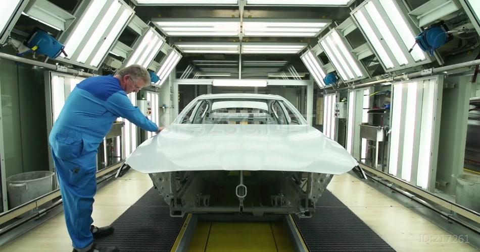 宝马汽车生产制造喷漆工艺工业科技企业宣传实拍视频素材