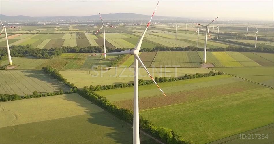 太阳能光伏发电清洁能源风力发电风电场视频素材