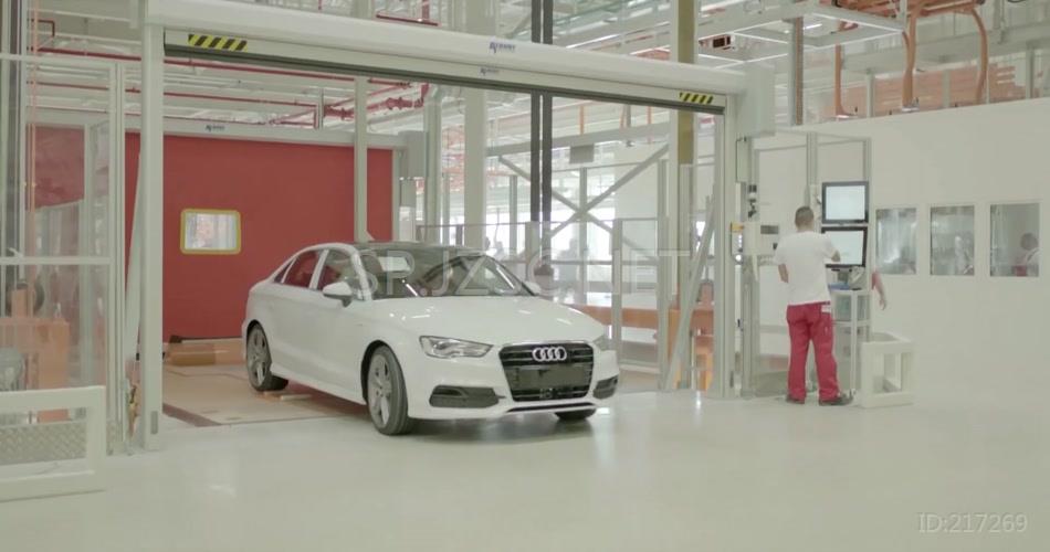 奥迪汽车工厂自动化生产车间实拍企业宣传视频素材