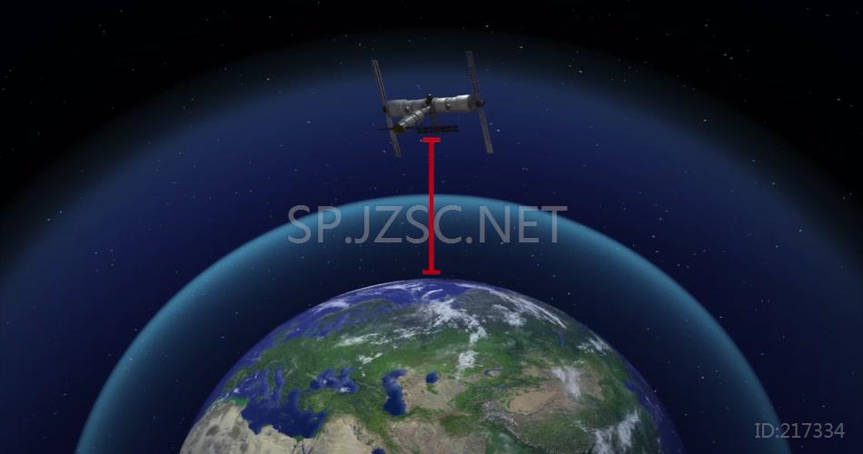 三维动画天宫2号空间站演示航天科技背景视频