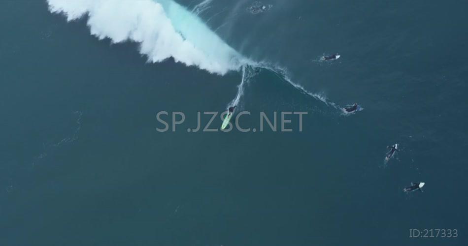 4K大海冲浪运动航拍视频素材