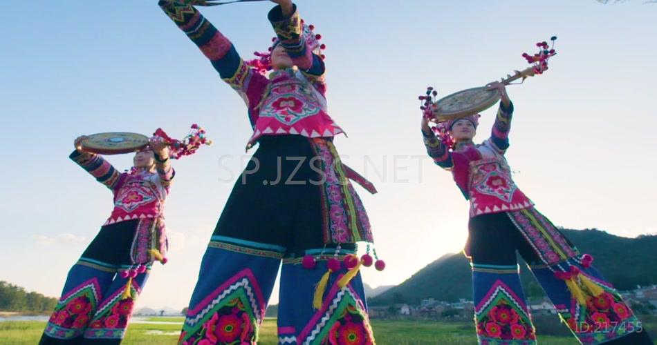 少数民族载歌载舞民族风俗文化视频素材