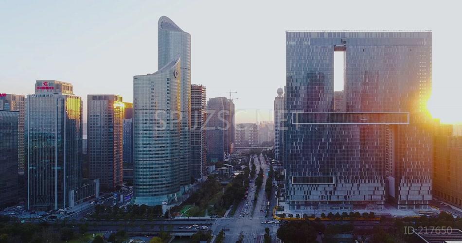 杭州市民中心夜景城市建筑旅游宣传视频素材