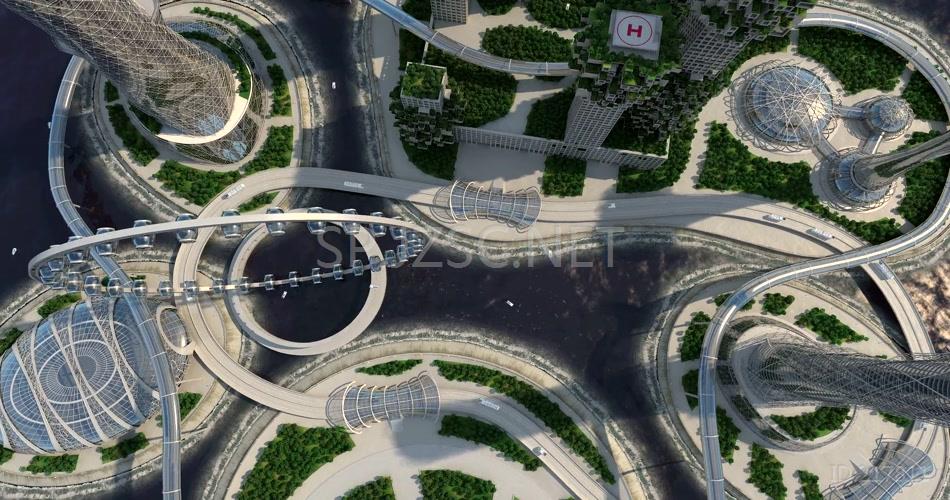 科技未来城市智慧城市建筑视频素材