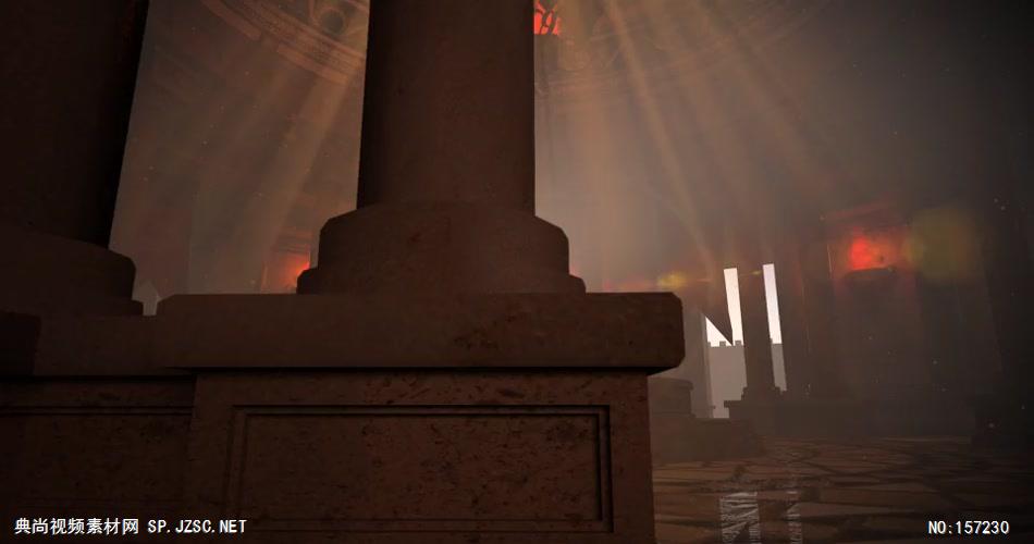AE：三维寺庙空间旋转标志 AE资源15 logo标志ae动画模版 标志动画