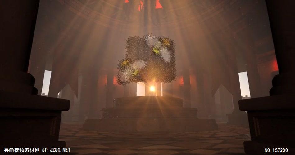 AE：三维寺庙空间旋转标志 AE资源15 logo标志ae动画模版 标志动画