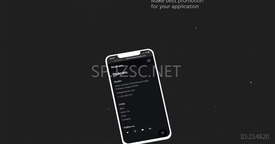 20508 暗色手机应用推广 AE模版