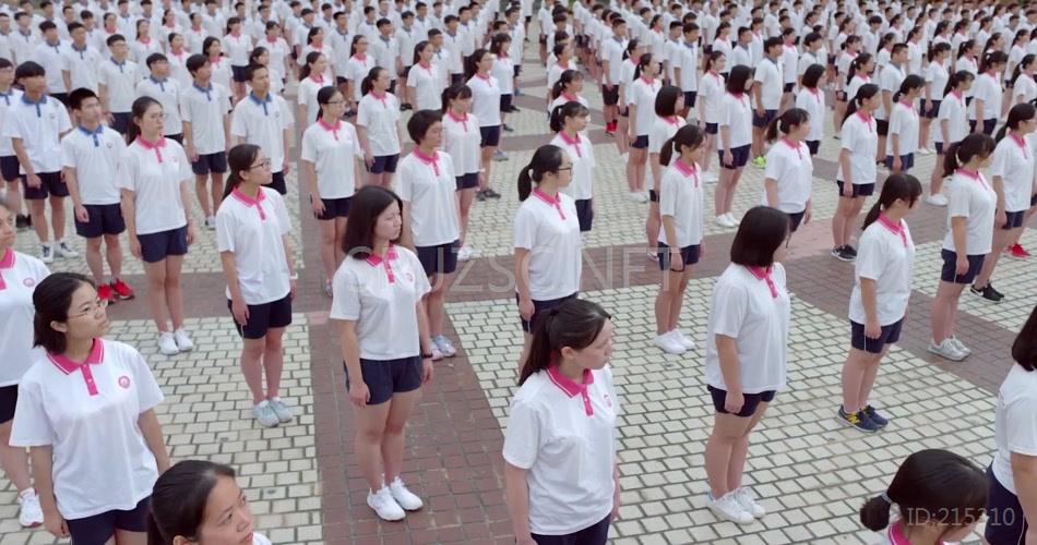 校园学生校园生活学生升旗仪式视频