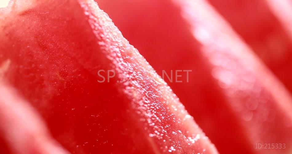 特写新鲜西瓜美食养生绿色水果视频素材