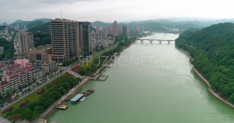 航拍浙江杭州建德市城市全貌视频素材