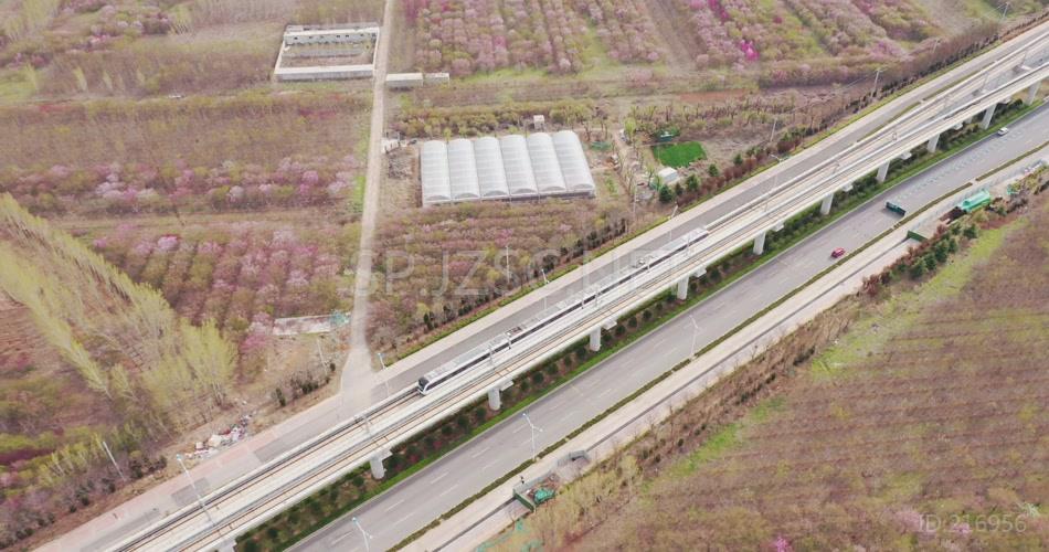 航拍济南地铁城市道路经济发展视频素材