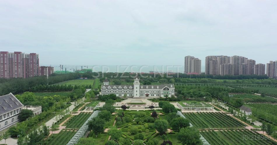 航拍烟台张裕卡斯特酒庄烟台地标视频素材