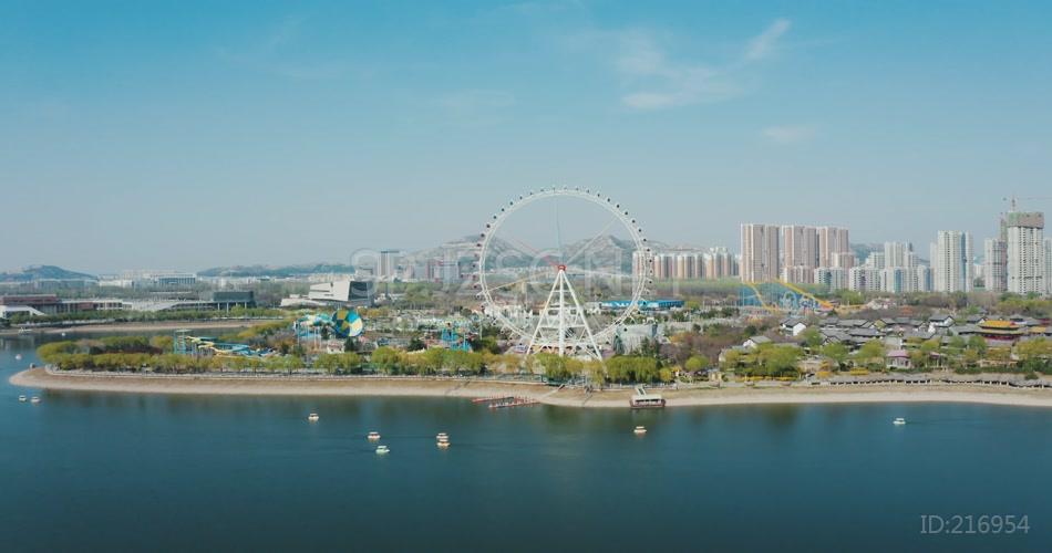 航拍济南园博园唯美风光城市宣传片视频素材