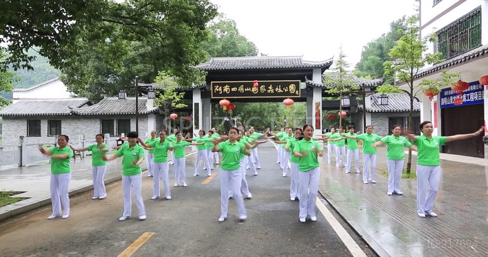 实拍老年人广场舞文化娱乐文艺视频素材